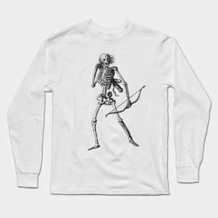 Skeleton with Bow and Arrow Long Sleeve T-Shirt